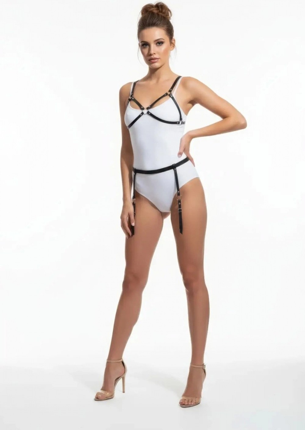 Pileli Store Siyah Harness Takım Metal Halkalı Bacak Bantlı - 228 görsel 5