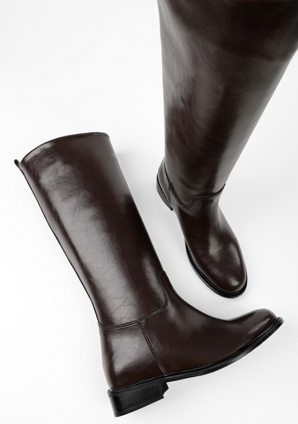Shoeberry Kadın Binici Çizme Kahve Renk Suni Deri Malzeme ile Şık ve Konforlu Kullanım görsel 3