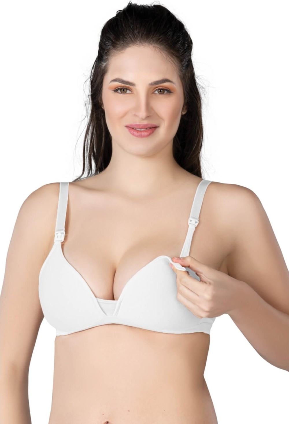 MiraLive Miraxx Beyaz Mı Emay 1422 Modal Cotton Kaplı Emzirme Sütyen