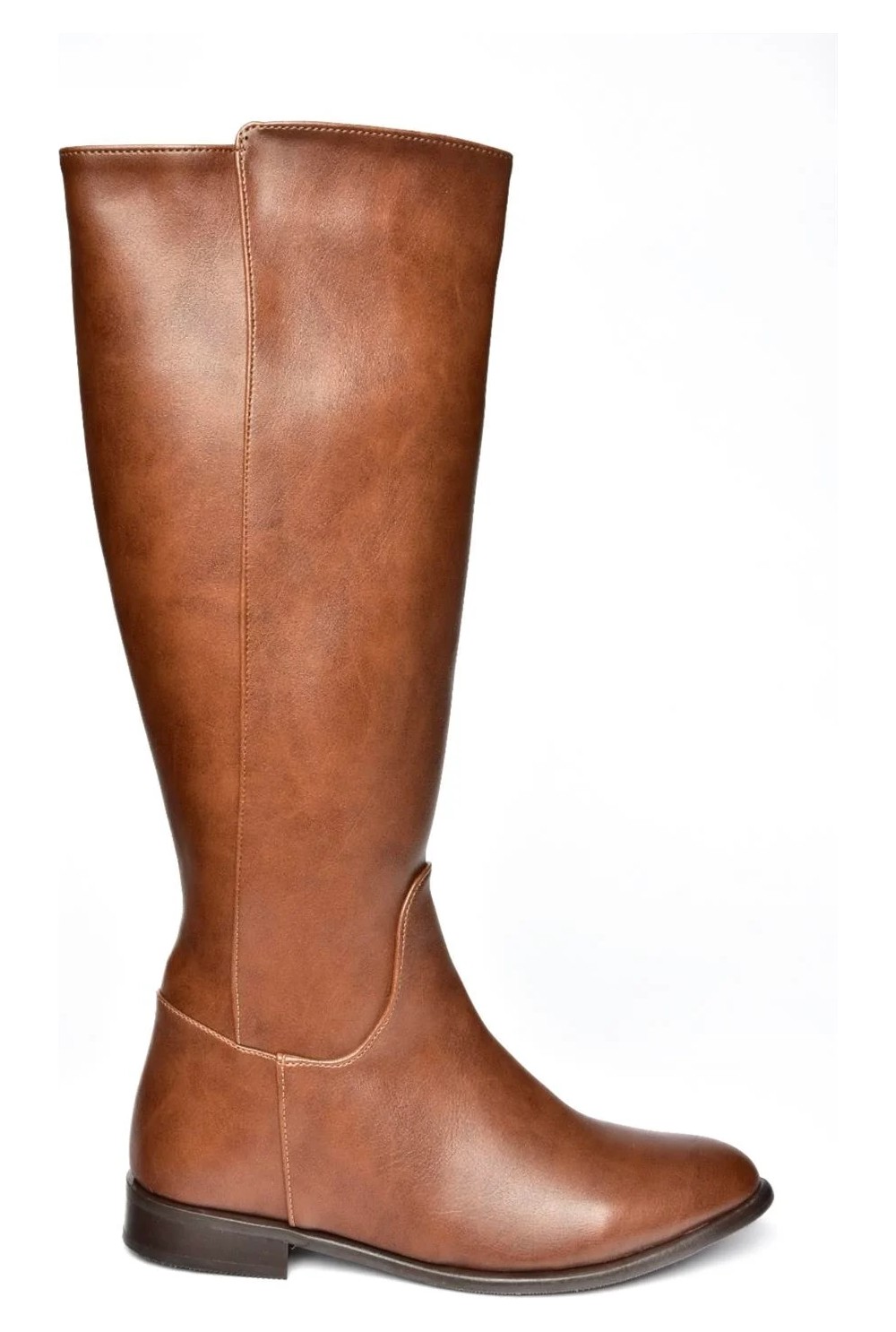 Fox Shoes Kadın Taba Çizme Suni Deri Klasik Topuk 3 cm Günlük Kullanımda Konfor Sağlar görsel 6