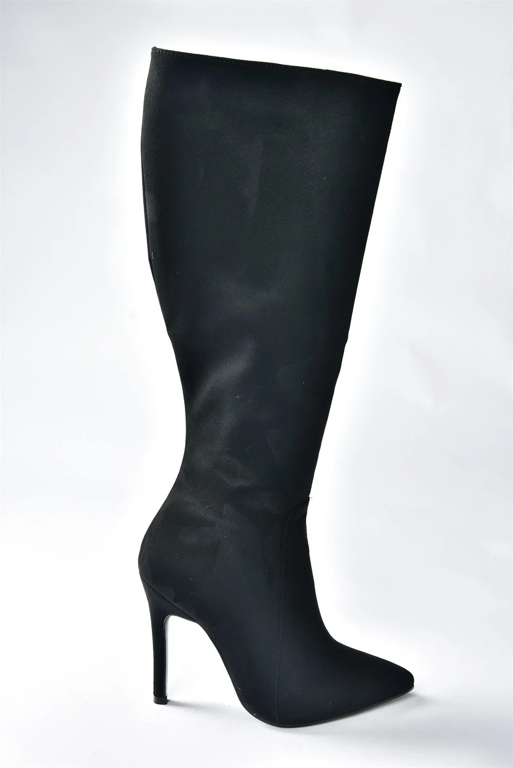 Fox Shoes Siyah Süet Ince Topuklu Sivri Burun Kadın Çizme N372530102 görsel 6