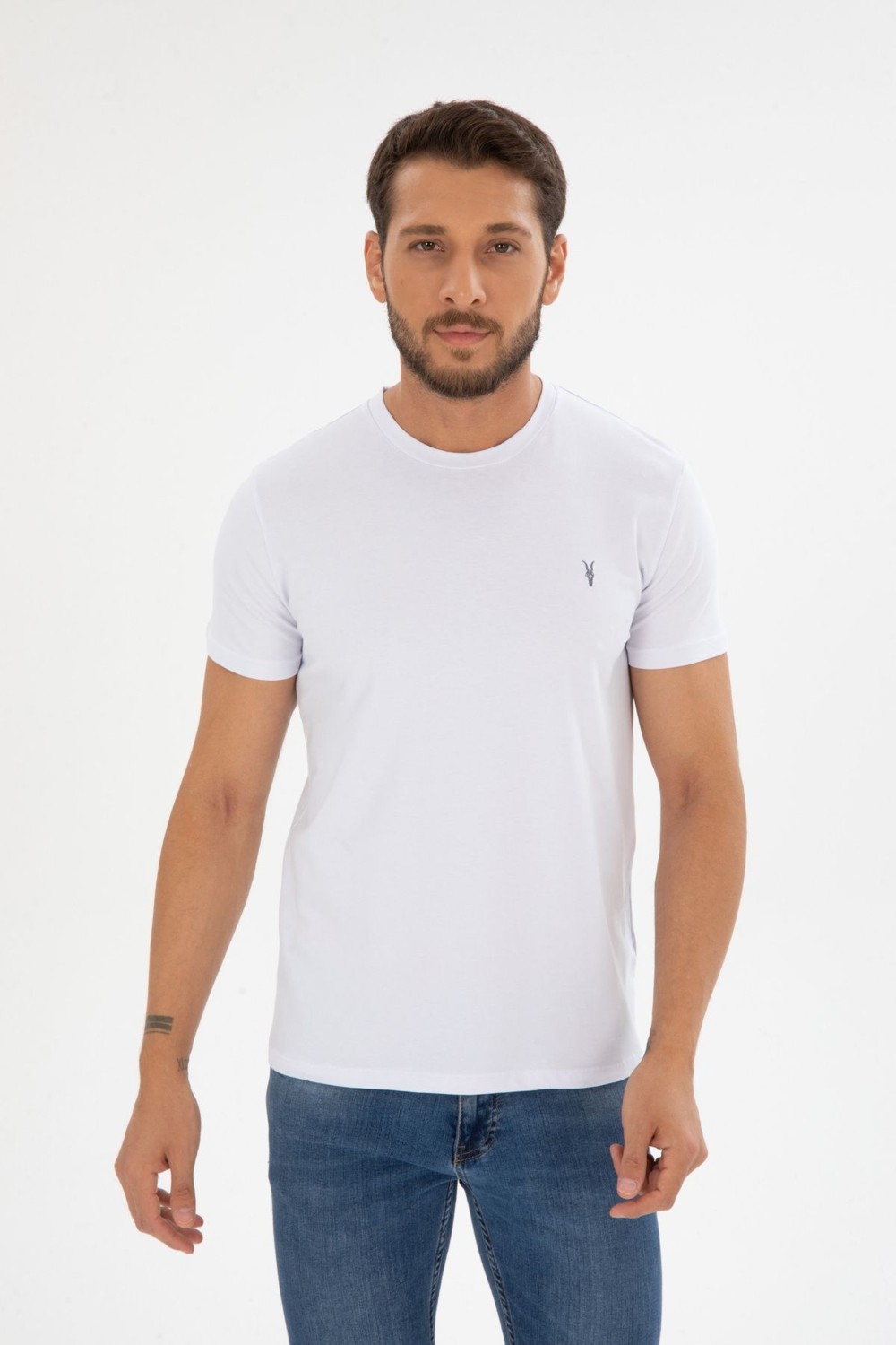 Four Man Bisiklet Yaka Standart Kalıp Basic Pamuklu Erkek T-Shirt 5li Paket görsel 2