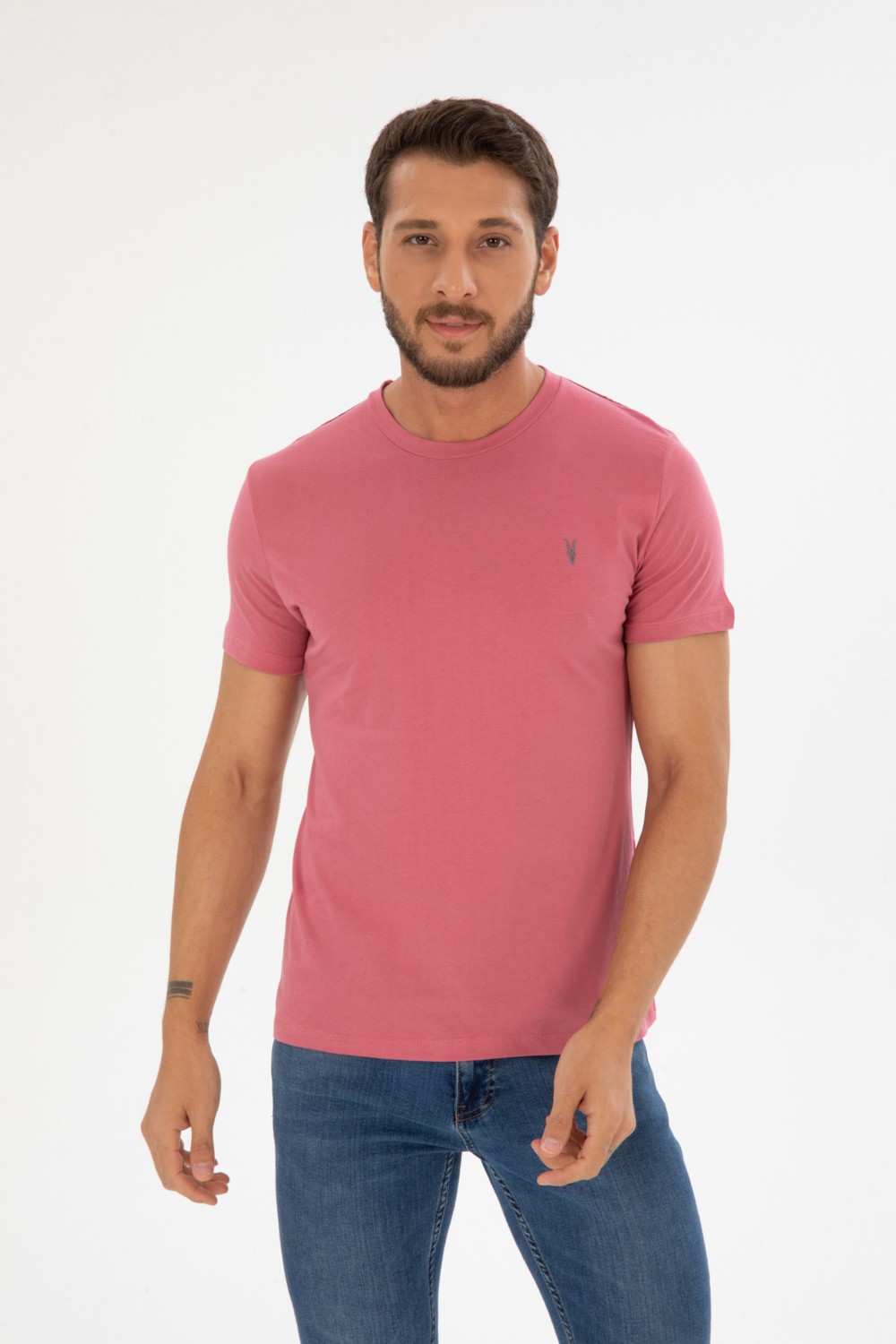 Four Man Bisiklet Yaka Standart Kalıp Basic Pamuklu Erkek T-Shirt 5li Paket görsel 4