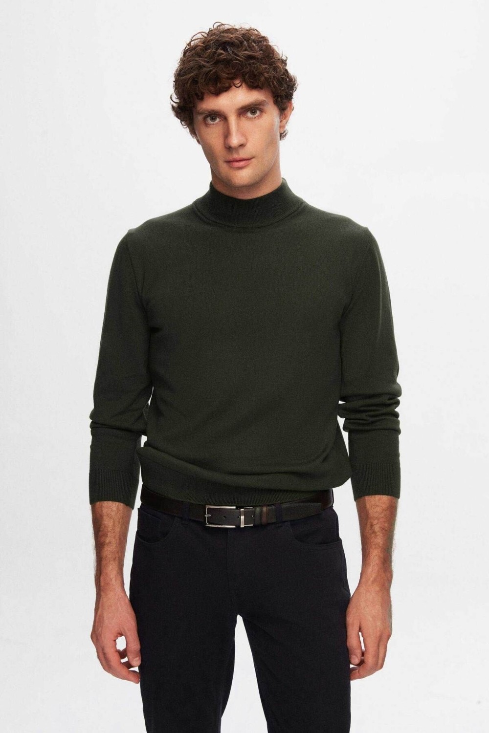 D'S Damat Regular Fit Siyah Pamuk Karışımlı Yarım Balıkçı Triko Kazak 5HF06ORT16275 görsel 2