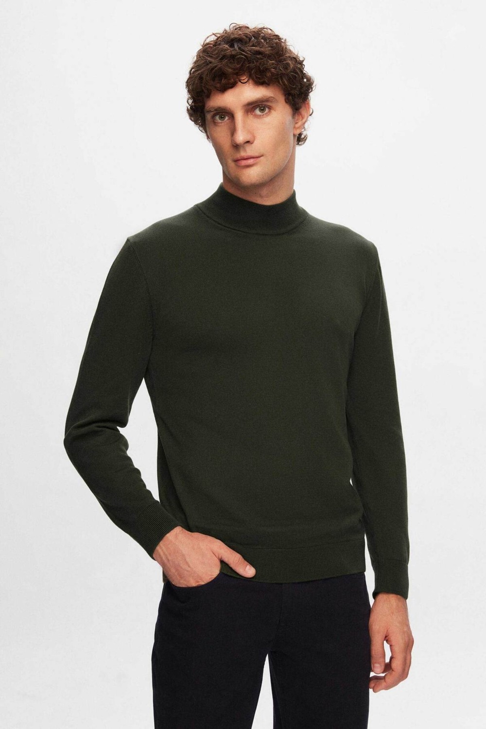 D'S Damat Regular Fit Siyah Pamuk Karışımlı Yarım Balıkçı Triko Kazak 5HF06ORT16275