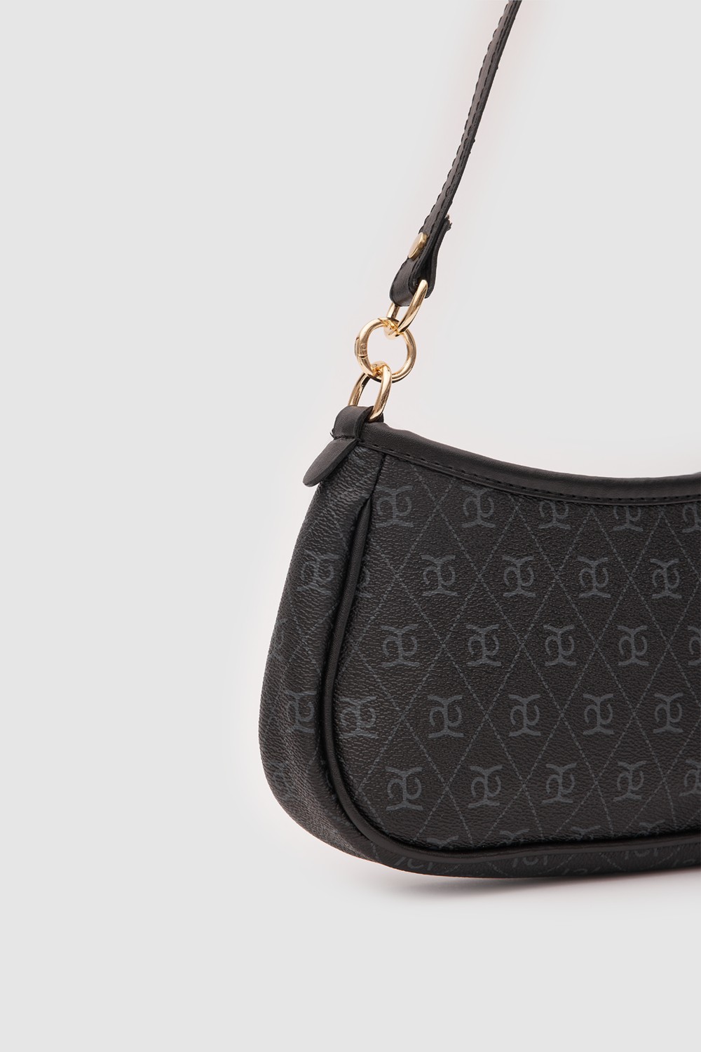 Shule Bags Farme Monogram Baget ve Çapraz Çanta Kahverengi görsel 8