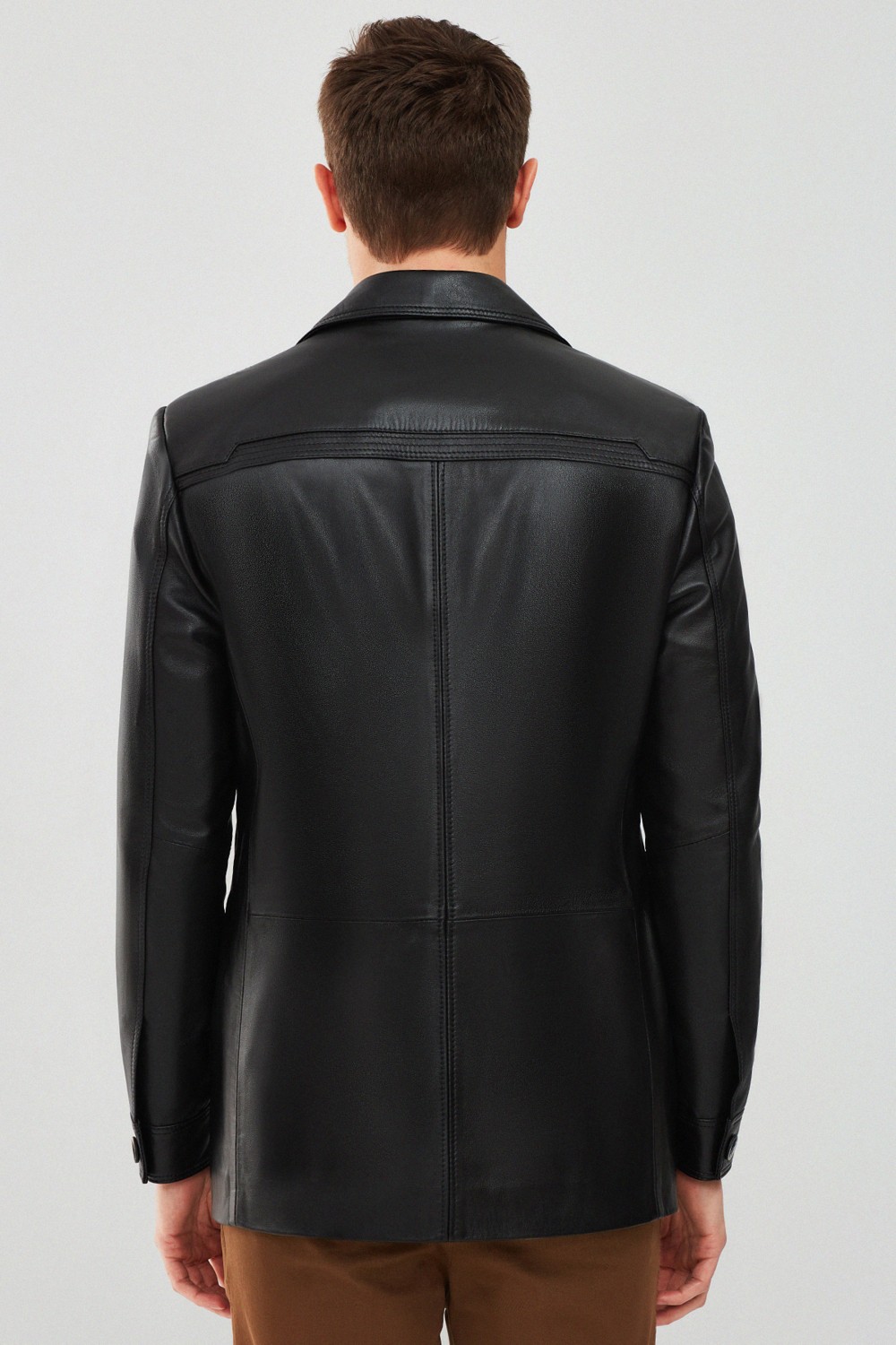 Derimod Kevin Erkek Siyah Blazer Deri Ceket 21WGD6405U4 görsel 4