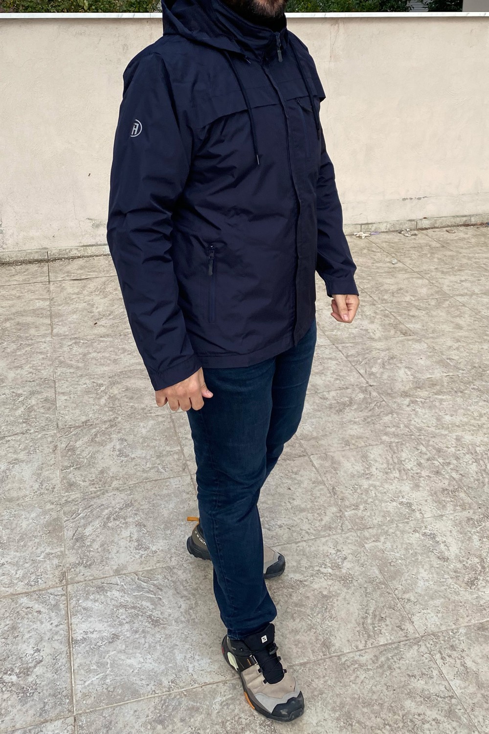 Remsa Spor Büyük Beden Erkek Kapüşonlu Rüzgar Geçirmez Cep Detaylı Içi Fileli Yağmurluk Laci Remsa Spor TH901 görsel 3