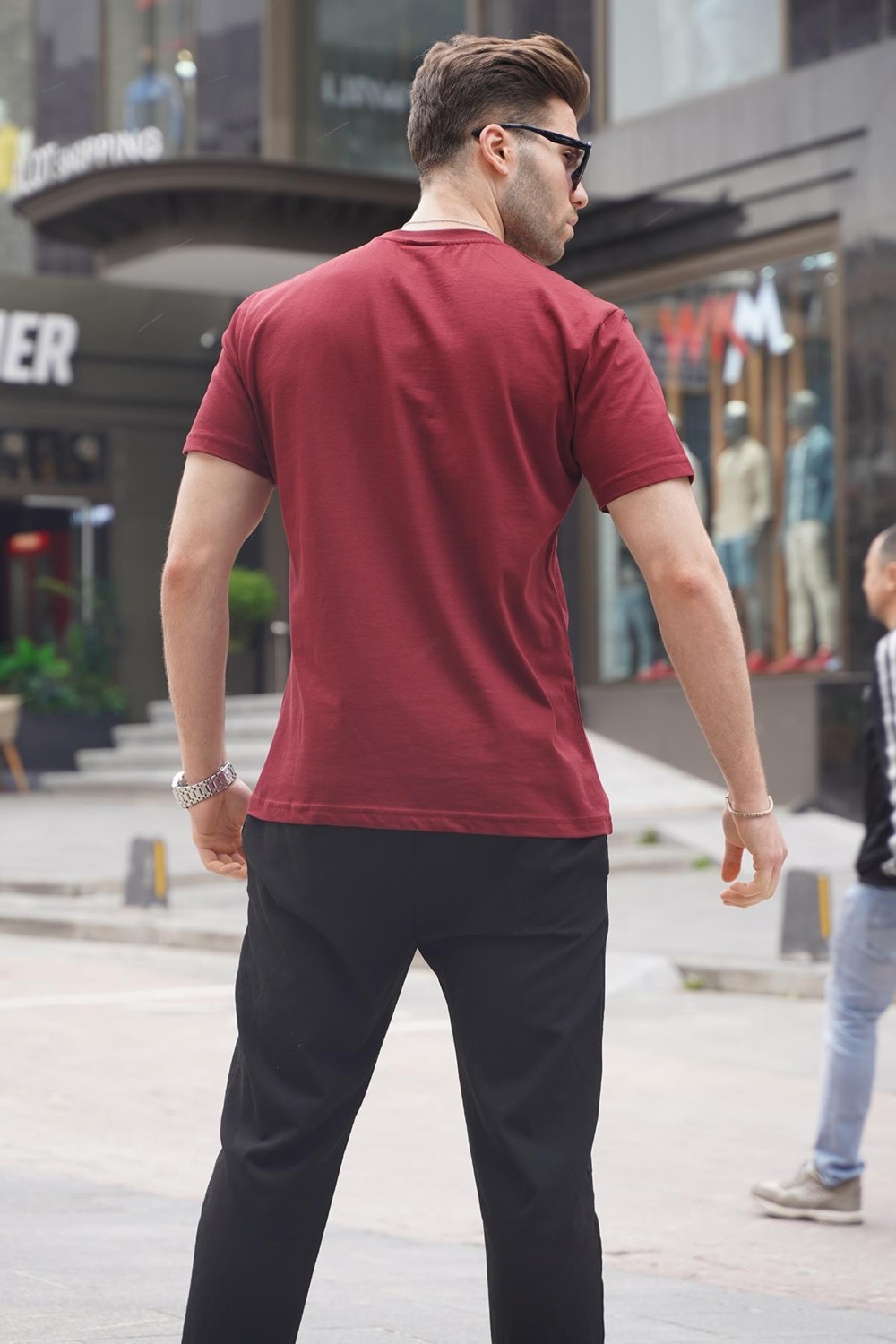 Madmext Siyah Regular Fit Basic Erkek Tişört 6131 görsel 2
