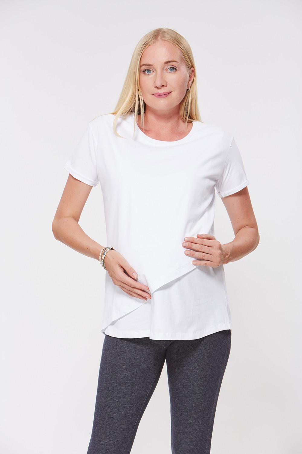 Motherway Siyah Emzirme Tişört Hamileler için Yumuşak Kumaş ve Şık Günlük Stil görsel 4
