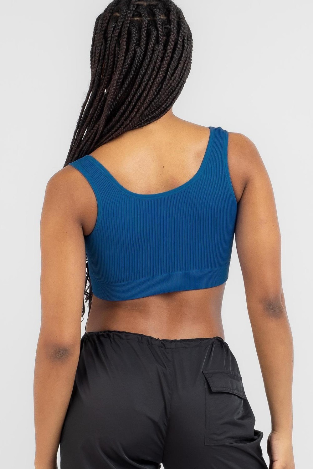 Madmext Yeşil Askılı Basic Crop Top Bluz MG1757 görsel 3