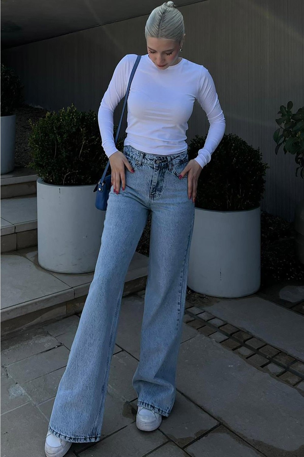 Madmext Siyah Straight Wide Kadın Jean MG1996 görsel 4