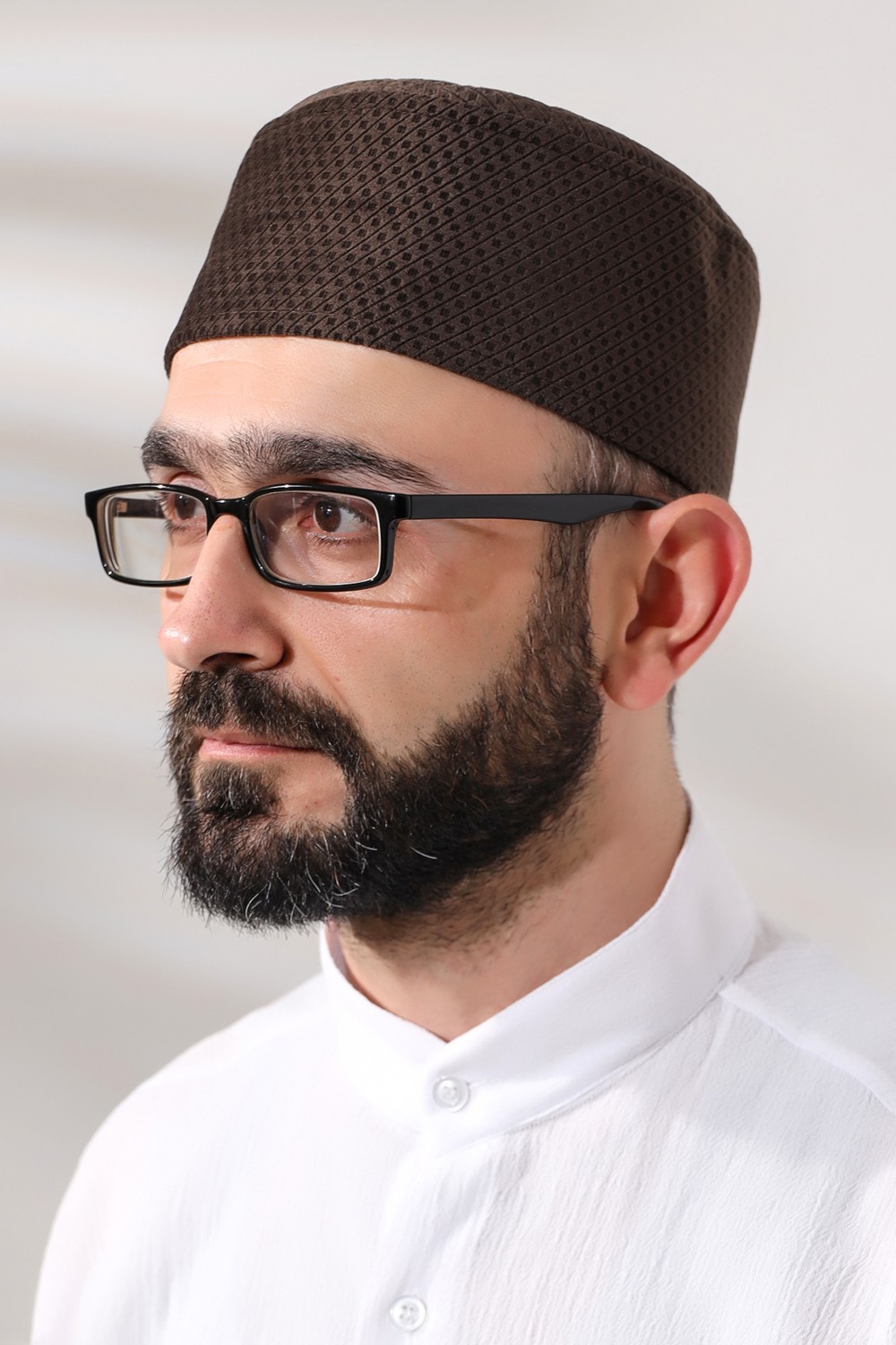 İhvan Yeşil Petek Kareli Kadife Kalıp Namaz Takkesi Erkekler İçin Şık Sezonluk Tasarım
