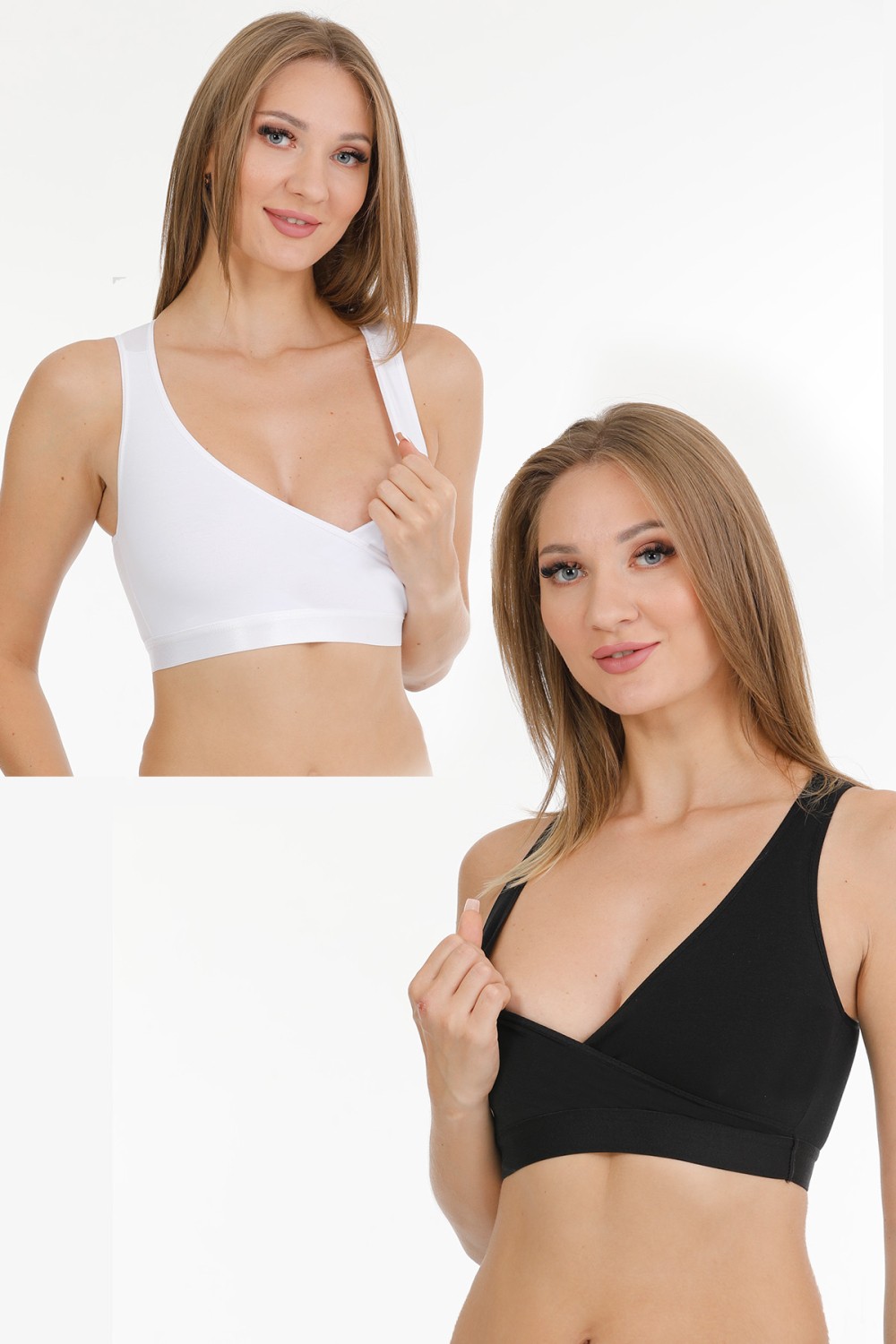 Parlingerie Emzirme Sporcu Büstiyeri 2li Set Siyah-Siyah