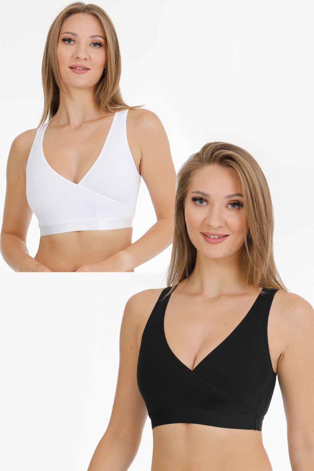 Parlingerie Emzirme Sporcu Büstiyeri 2li Set Siyah-Siyah görsel 2