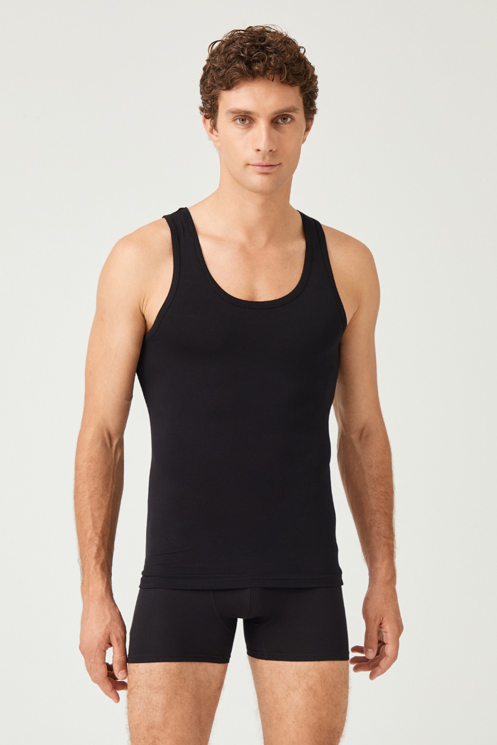 FSM 1453 Fsm1453 Erkek Pamuklu Süprem Penye Slim Fit Likralı Atlet 6'lı - 1002 görsel 2