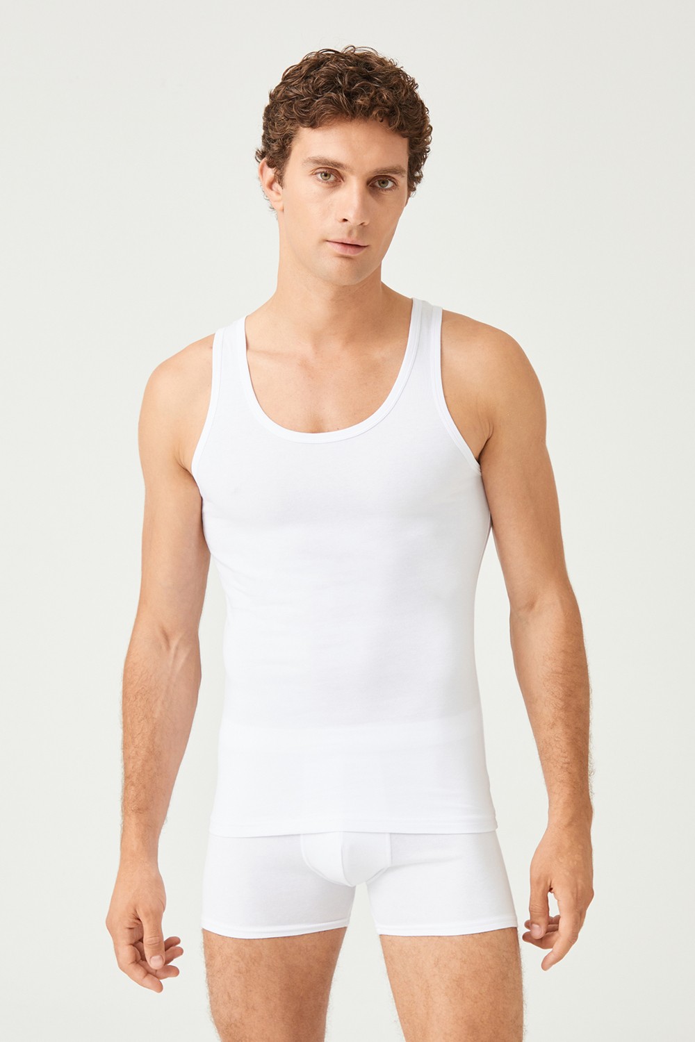 FSM 1453 Fsm1453 Erkek Pamuklu Süprem Penye Slim Fit Likralı Atlet 6'lı - 1002 görsel 5