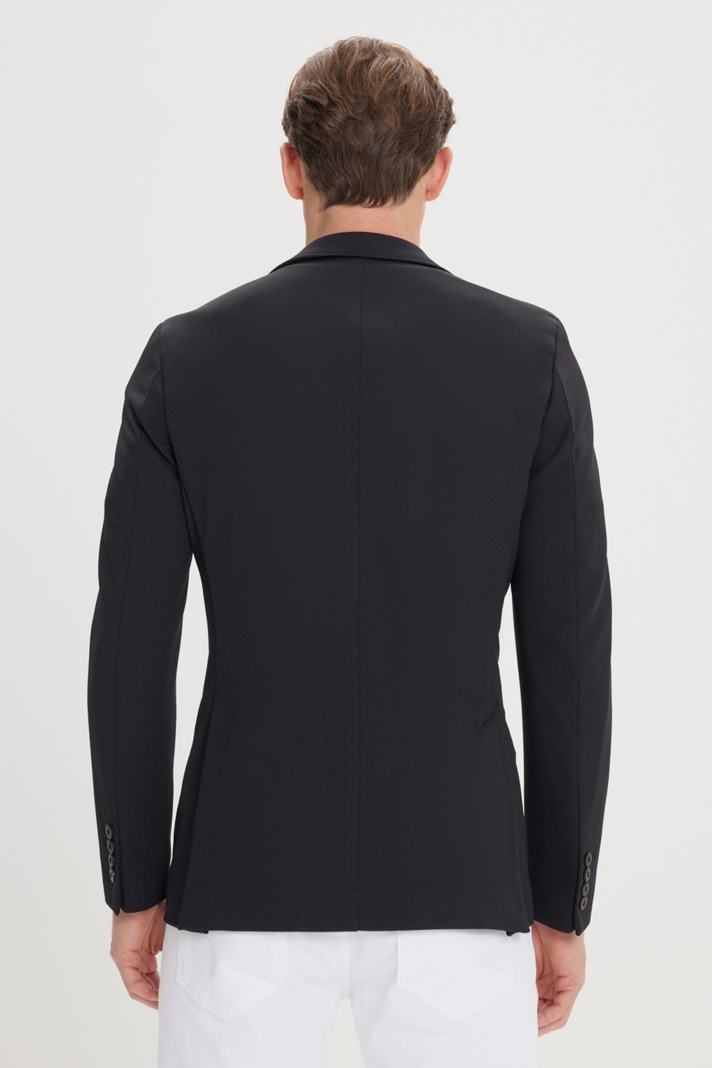 Altınyıldız Classics Erkek Lacivert Slim Fit Dar Kesim Mono Yaka Casual Blazer Ceket görsel 6