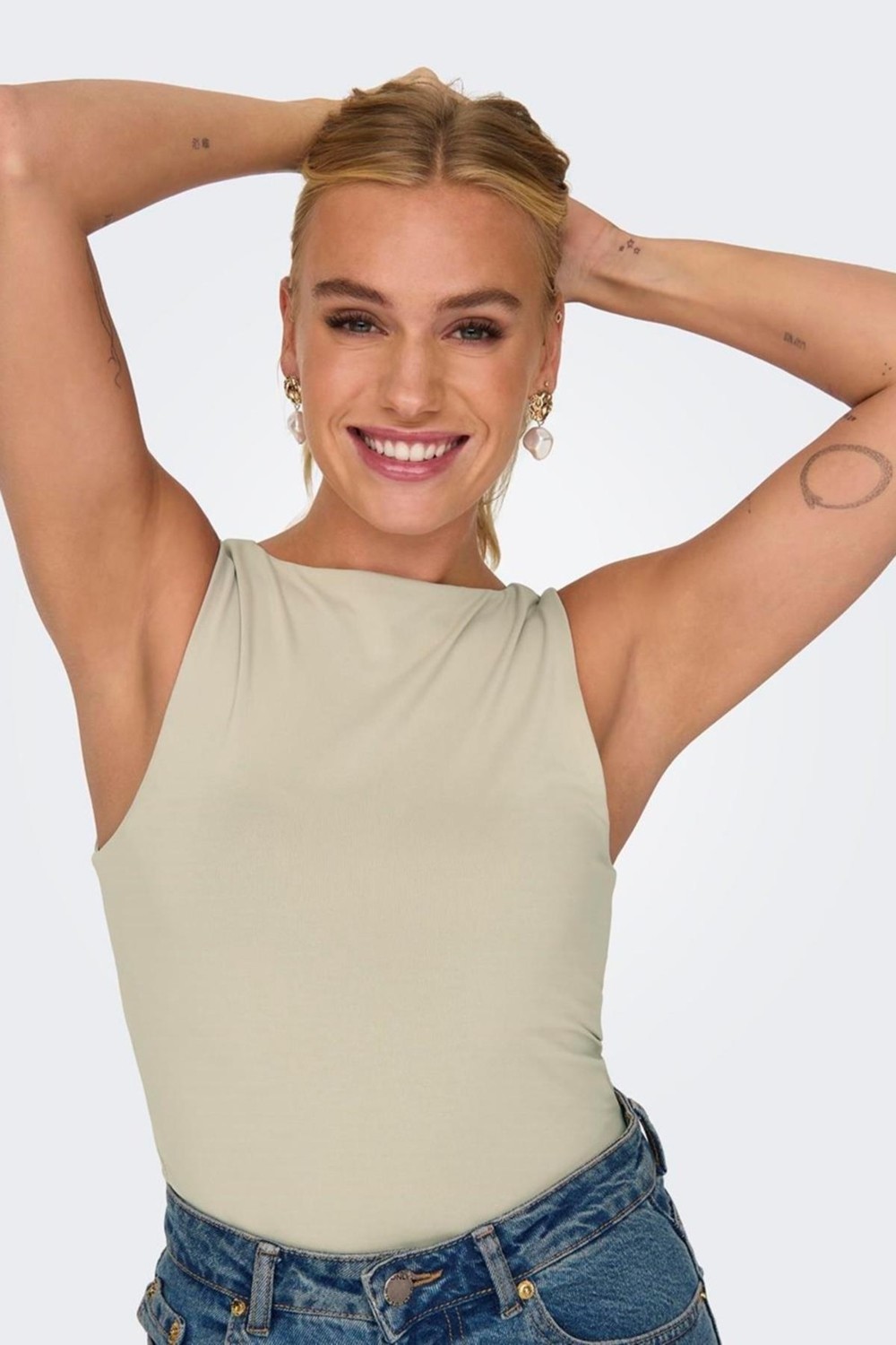 Dilvin Only Onlea S/l 2-Ways Fıt Top Jrs Noos Bej görsel 4