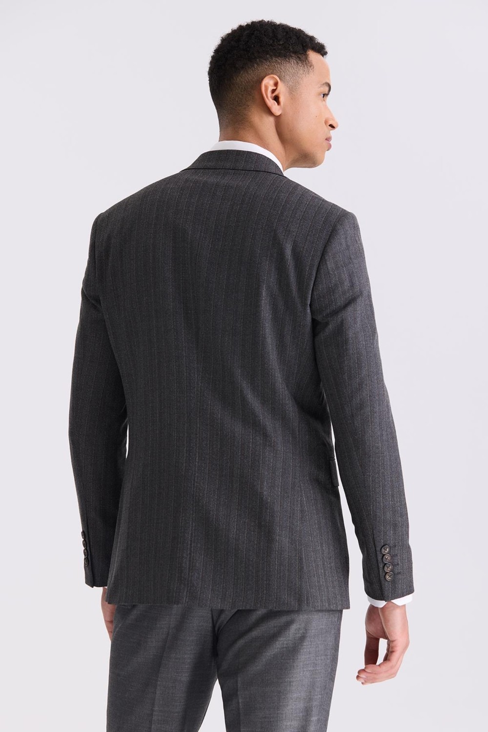 Jakamen Antrasit Slim Fit Sivri Yaka Çizgili Kombinli Yelekli Takım Elbise görsel 4