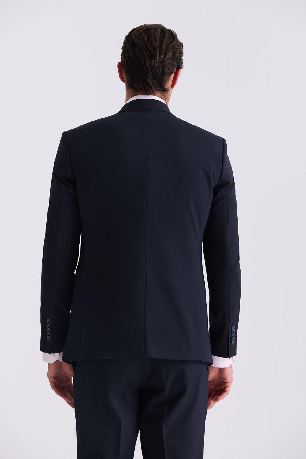 Jakamen Lacivert Slim Fit Mono Yaka Yelekli Takım Elbise Erkek İçin Şık Tasarım görsel 4
