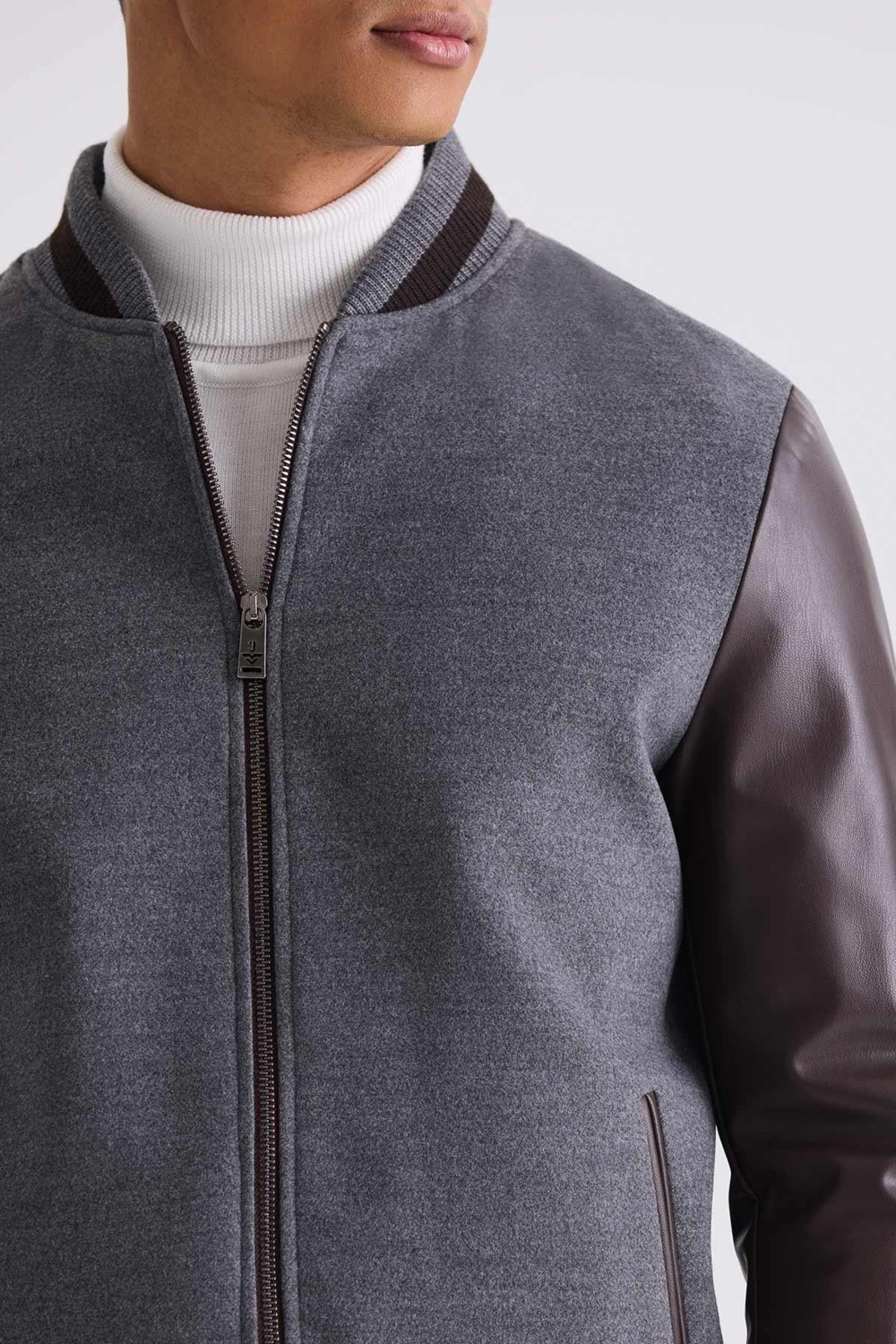 Jakamen Gri Regular Fit Gömlek Yaka Düğmeli Mont görsel 7