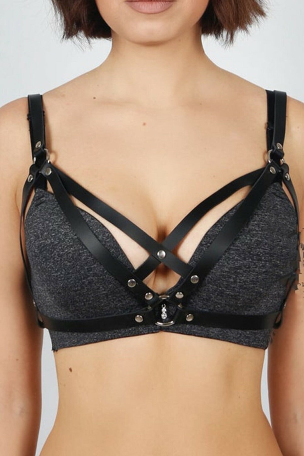 Aysilce Harness Fantazi Deri Büstiyer-Jartiyer Aksesuar Takım görsel 2