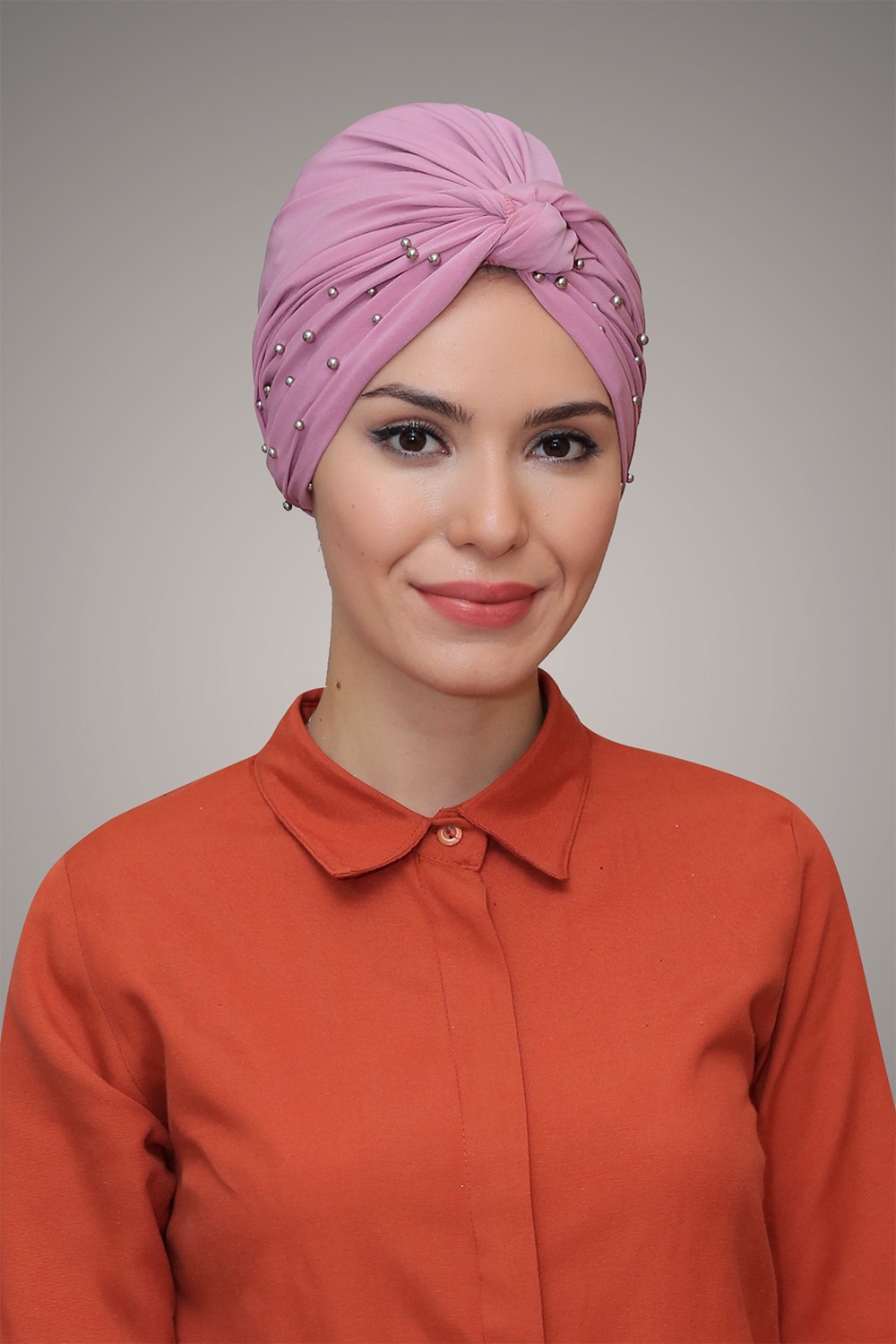 Hürrem Bone Bordo Pratik Dolama Tesettür Bone Sandy Kumaş Boncuklu 1870_16 görsel 4