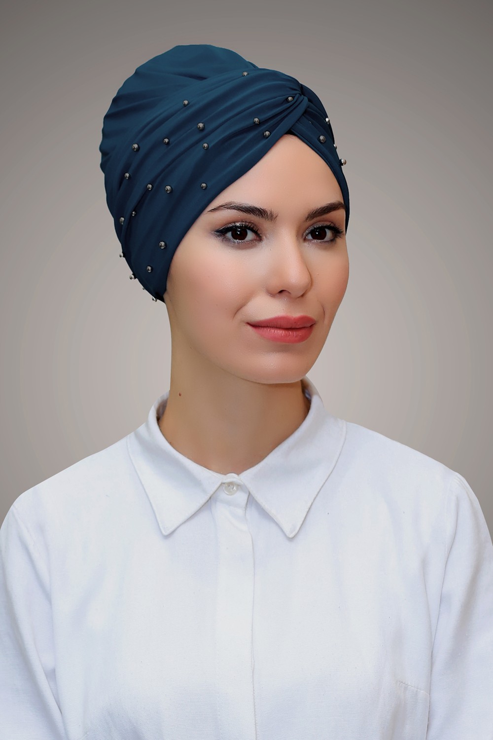 Hürrem Bone Bordo Pratik Dolama Tesettür Bone Sandy Kumaş Boncuklu 1870_16 görsel 3