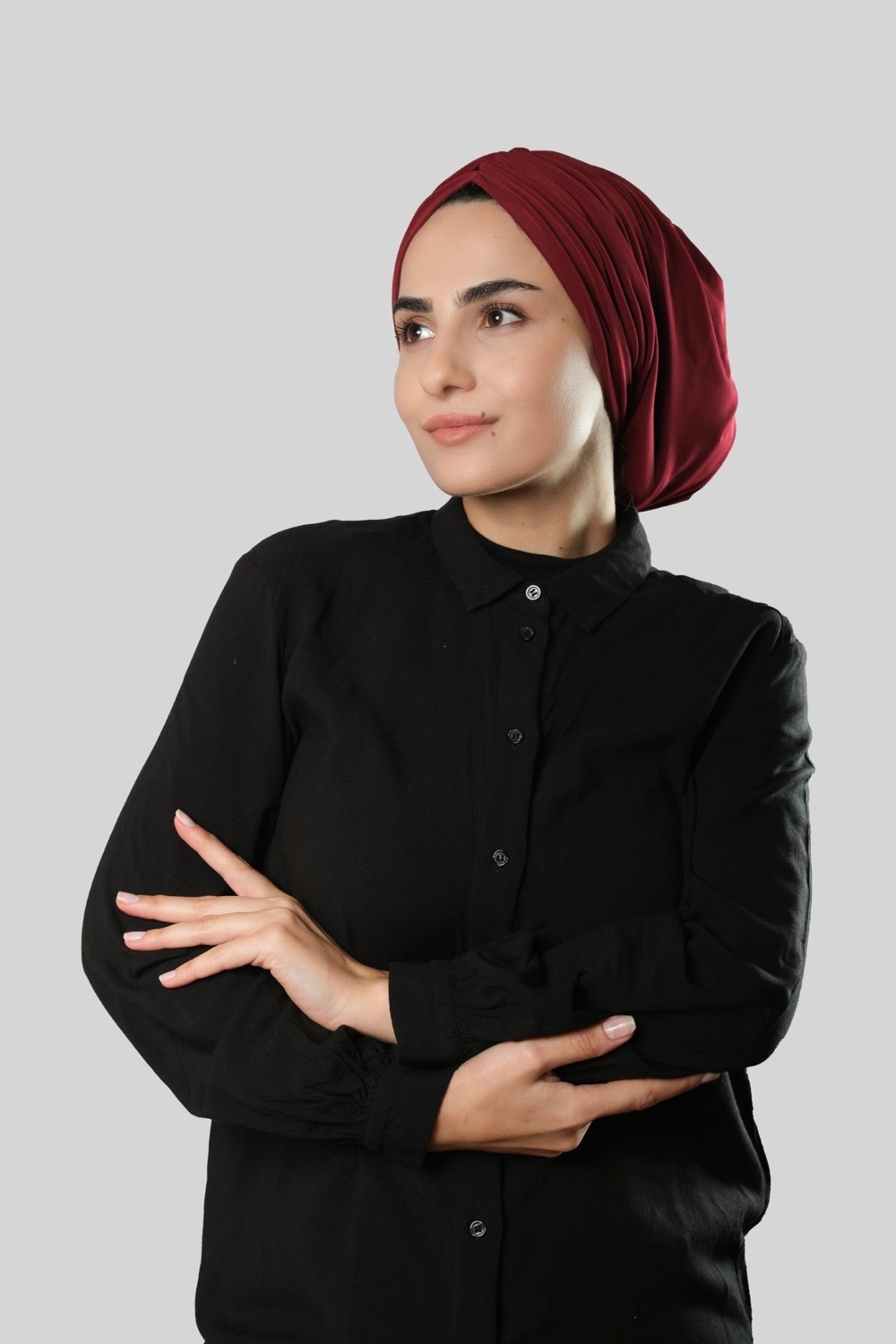Hürrem Bone Taş Drapeli Salaş Tesettür Bone Sandy Büzgülü 2315_46 görsel 3