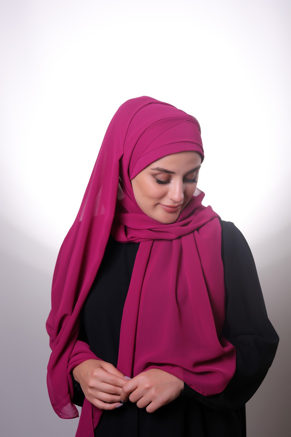 Hürrem Bone Bordo Pratik Hazır Geçmeli Bone Şal Şifon Çapraz 2001_16 görsel 7