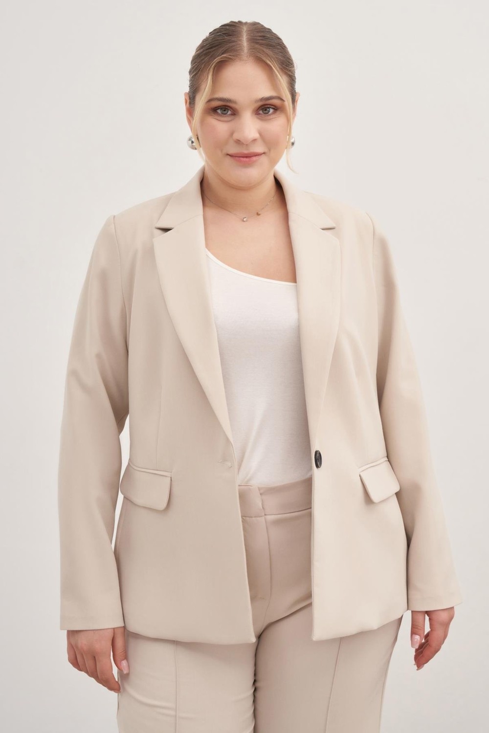 Myline Astarlı Tek Düğmeli Blazer görsel 6
