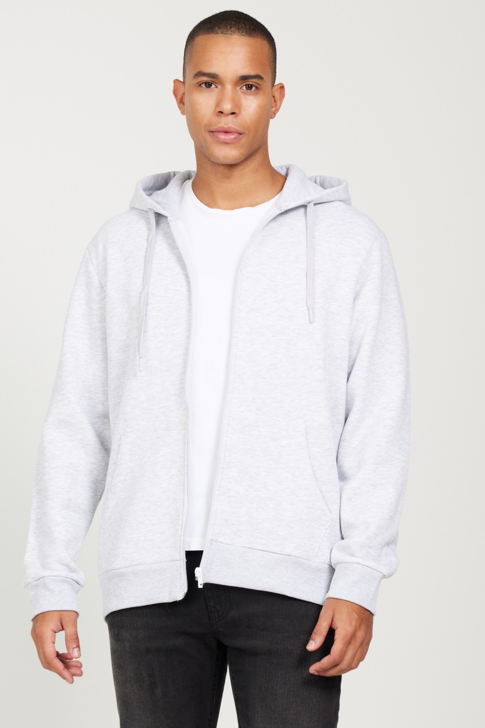 Altınyıldız Classics Erkek Antrasit-melanj Standart Fit Normal Kesim Kapüşonlu Fermuarlı Sweatshirt Ceket