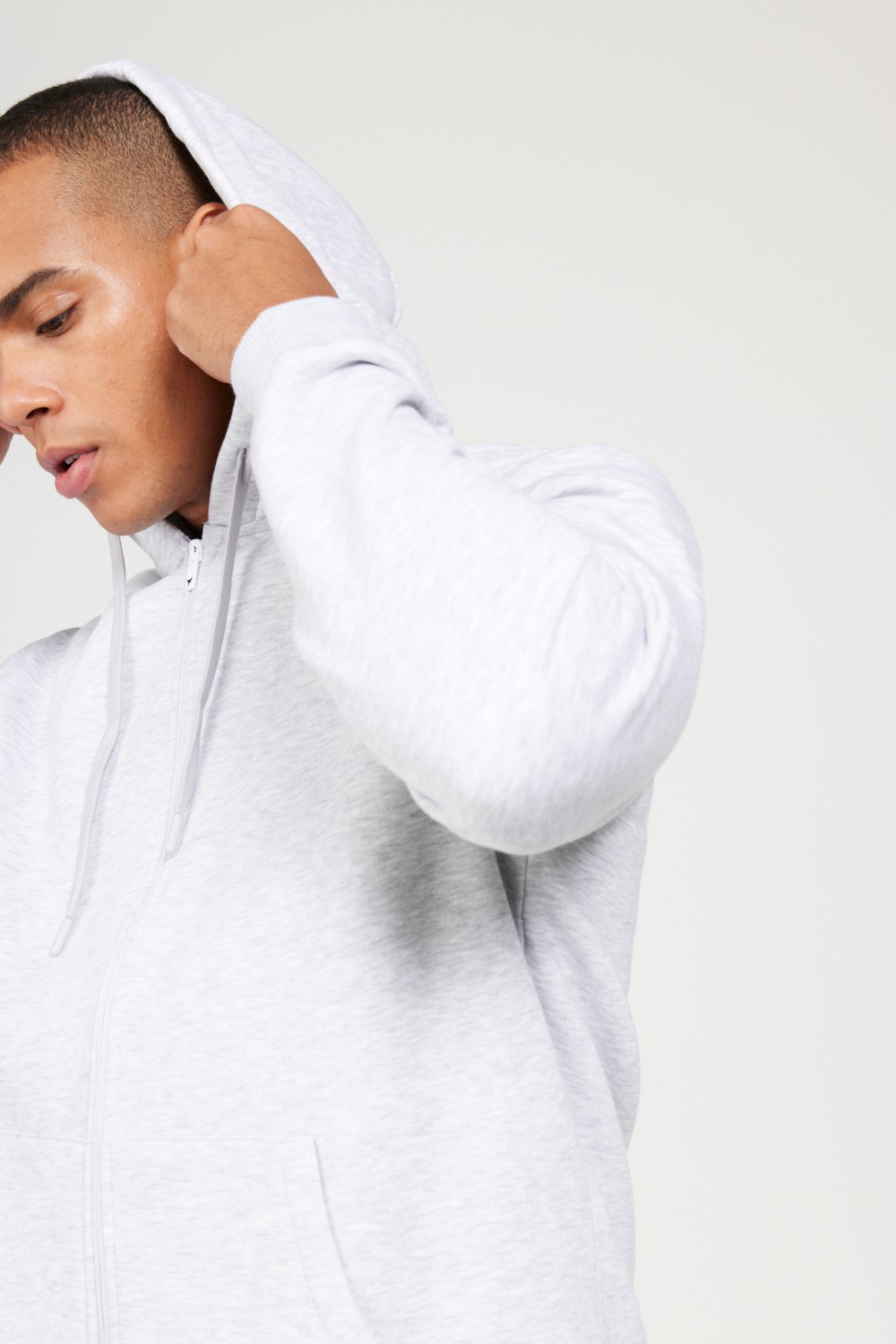 Altınyıldız Classics Erkek Antrasit-melanj Standart Fit Normal Kesim Kapüşonlu Fermuarlı Sweatshirt Ceket görsel 5
