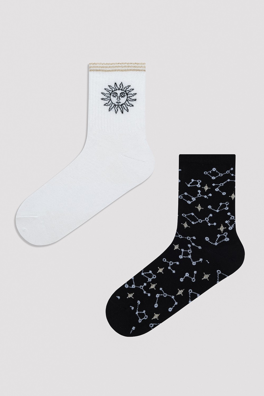 Penti Horoscope Siyah - Beyaz 2li Soket Çorap