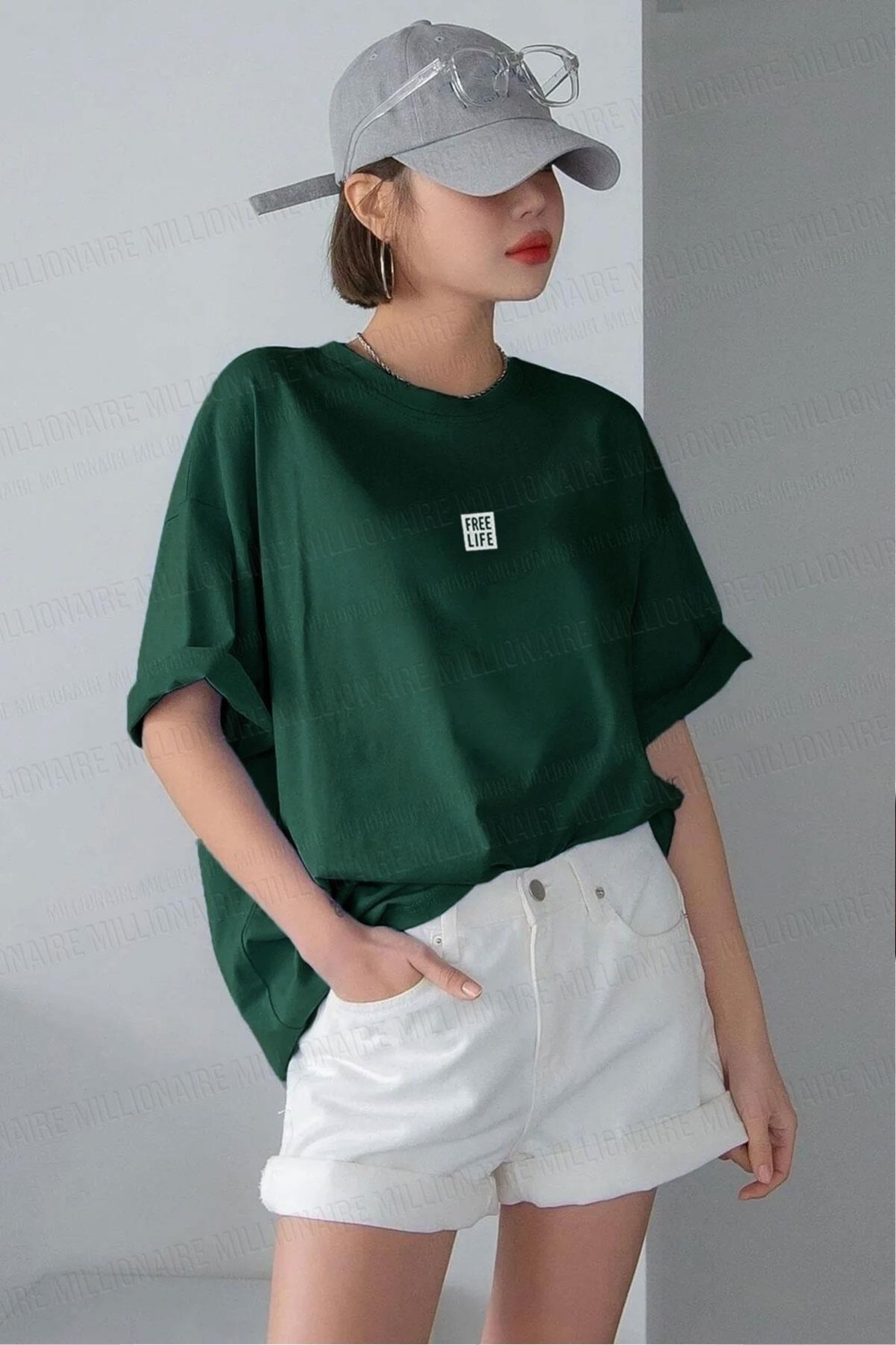 Teenage Millionaire Kadın Oversize Salas T-Shirt Füme Renk Truvakar Kol Günlük Stil Örme görsel 6