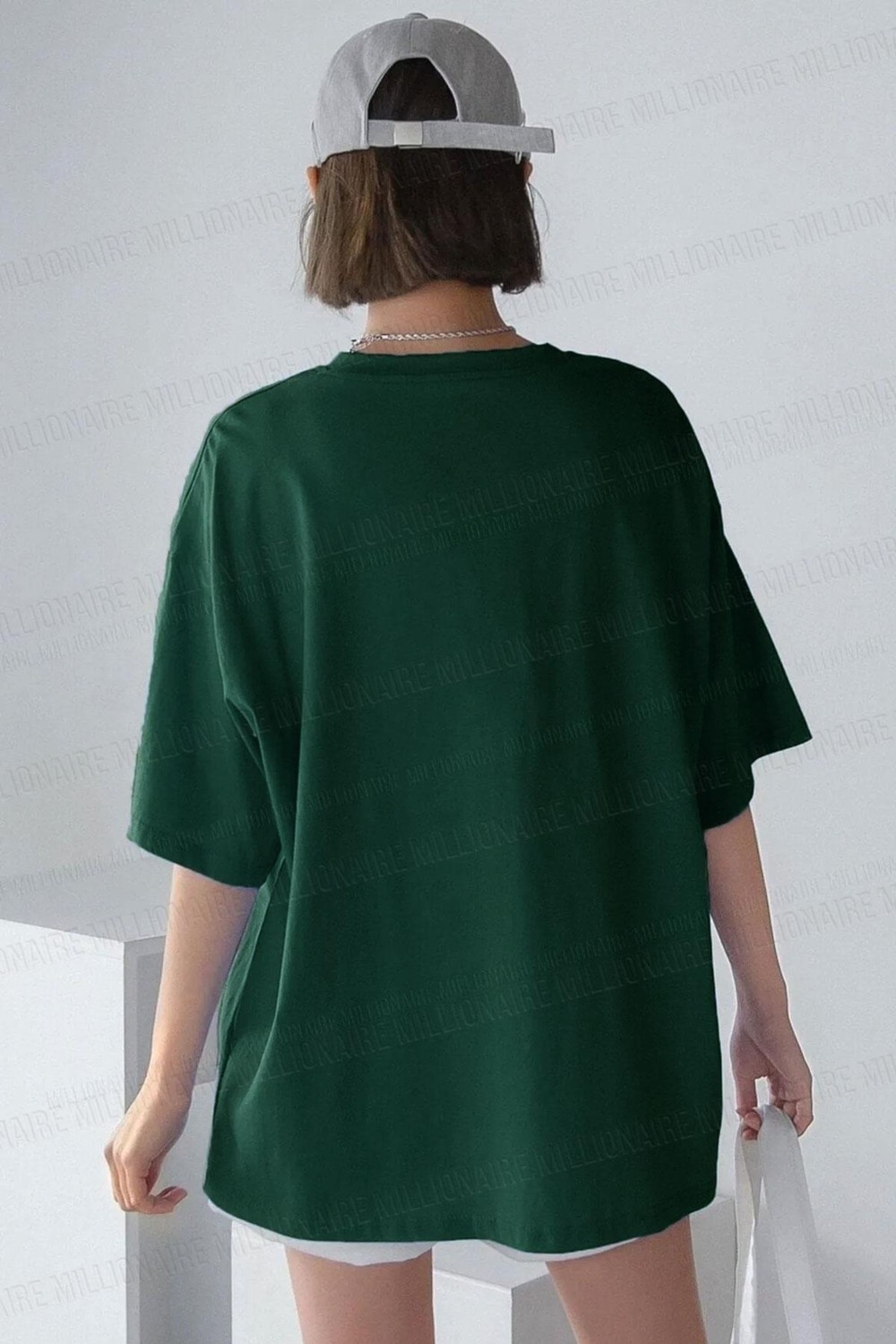 Teenage Millionaire Kadın Oversize Salas T-Shirt Füme Renk Truvakar Kol Günlük Stil Örme görsel 8