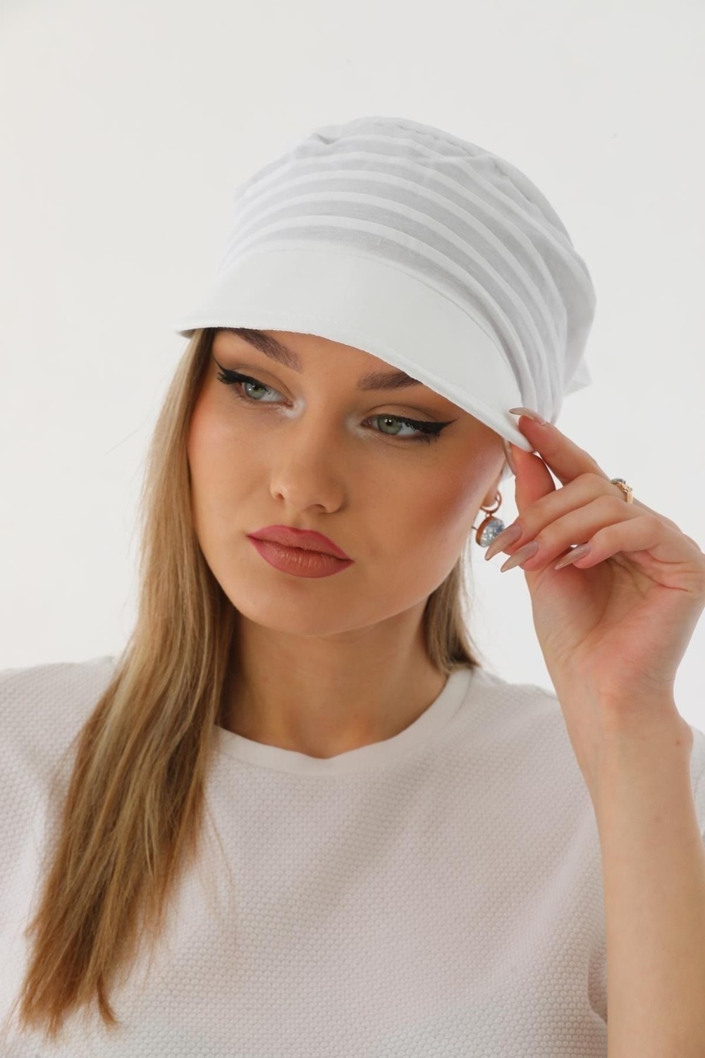 Elif İç Giyim Safari Bağlamalı Haki Siperli Bandana Vizör görsel 4