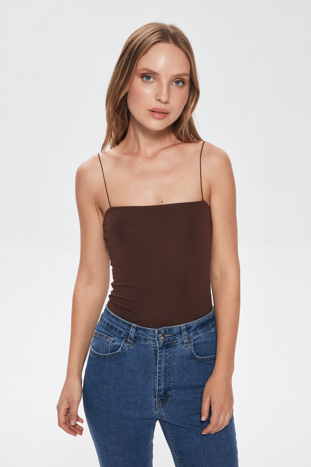 Quzu Askılı Bodysuit Lacivert görsel 7
