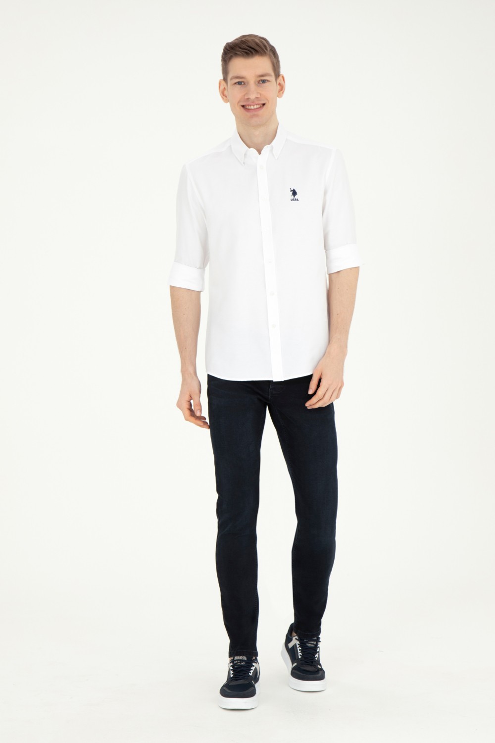 U.S. Polo Assn. Erkek Siyah Gömlek Basic 50282589-VR046 görsel 4