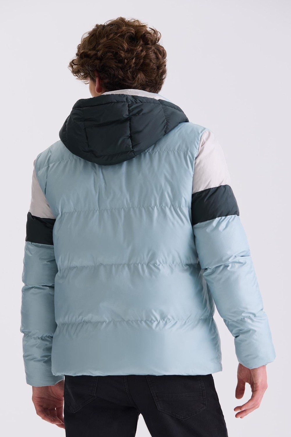 Jakamen Yeşil Comfort Fit Kapüşonlu Kışlık Mont görsel 4