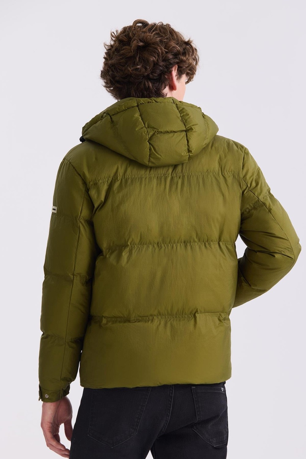 Jakamen Haki Comfort Fit Kapüşonlu Kışlık Mont görsel 4
