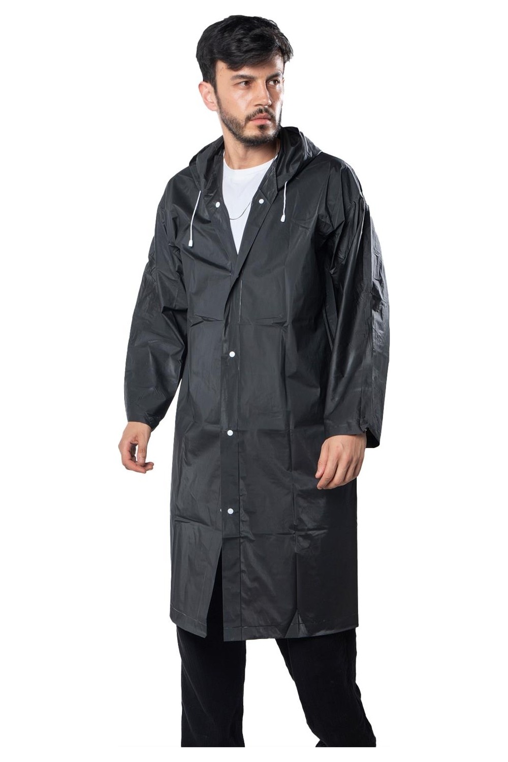 Marlux Unisex Su Rüzgar Geçirmez Kapüşonlu Lacivert Çıtçıt Düğme Eva Sarı Lacivert Yağmurluk 24MRLXYGM görsel 4