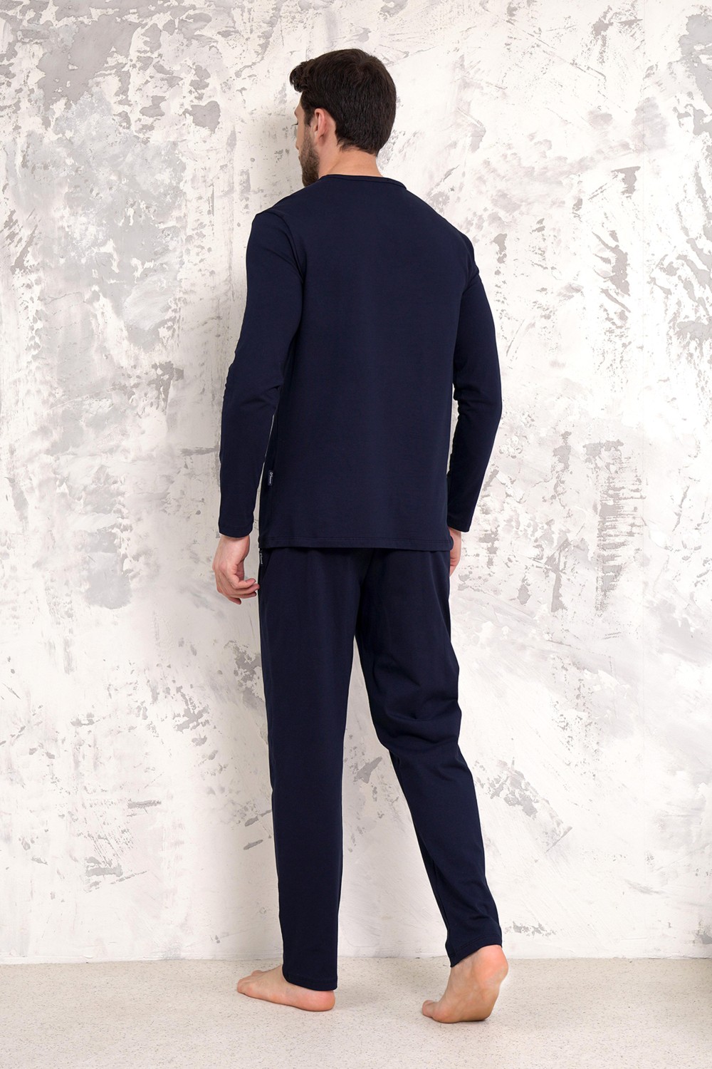 D'S Damat Maschio Pamuk Pijama Takımı Erkek Siyah Yumuşak Dokulu Regular Fit Kalıp görsel 3