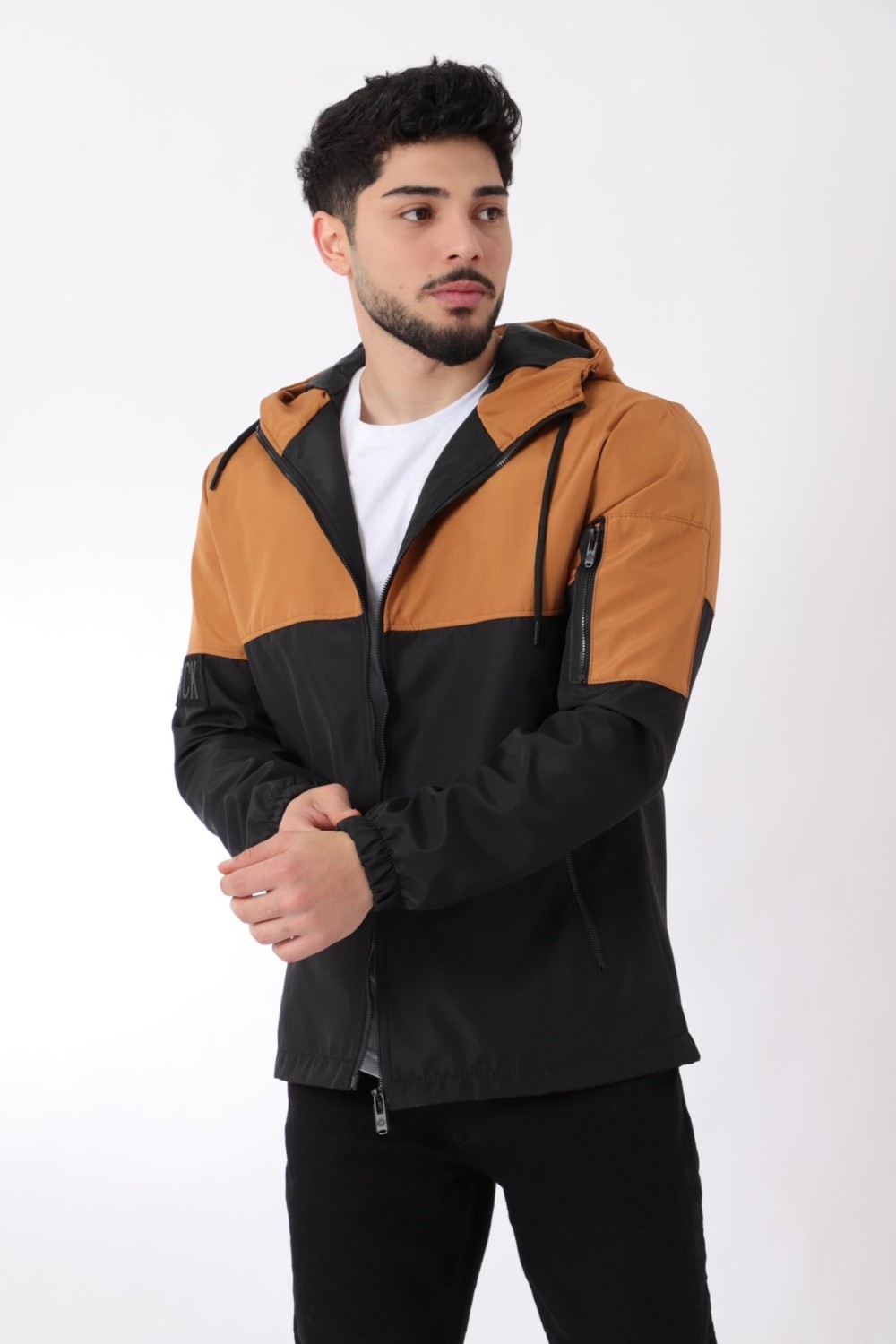 Stil Kombin Black Parçalı Kapşonlu Mevsimlik Mont Pldp 2907 görsel 6