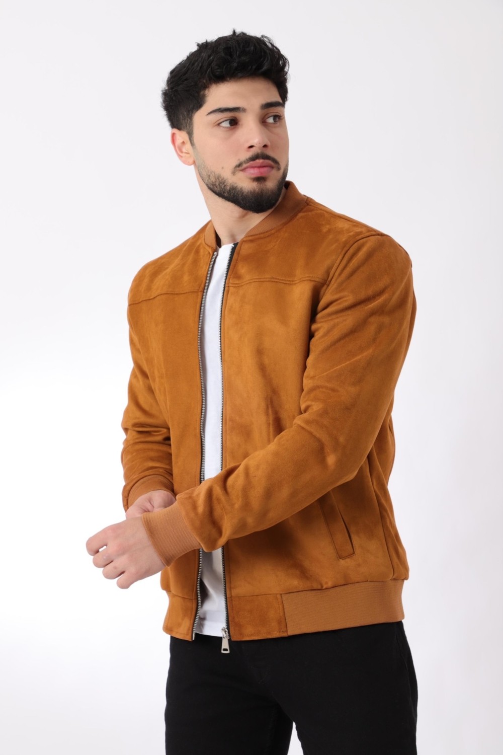 Stil Kombin Kolej Yaka Bel Lastikli Süet Mevsimlik Mont Bl 1711-60287