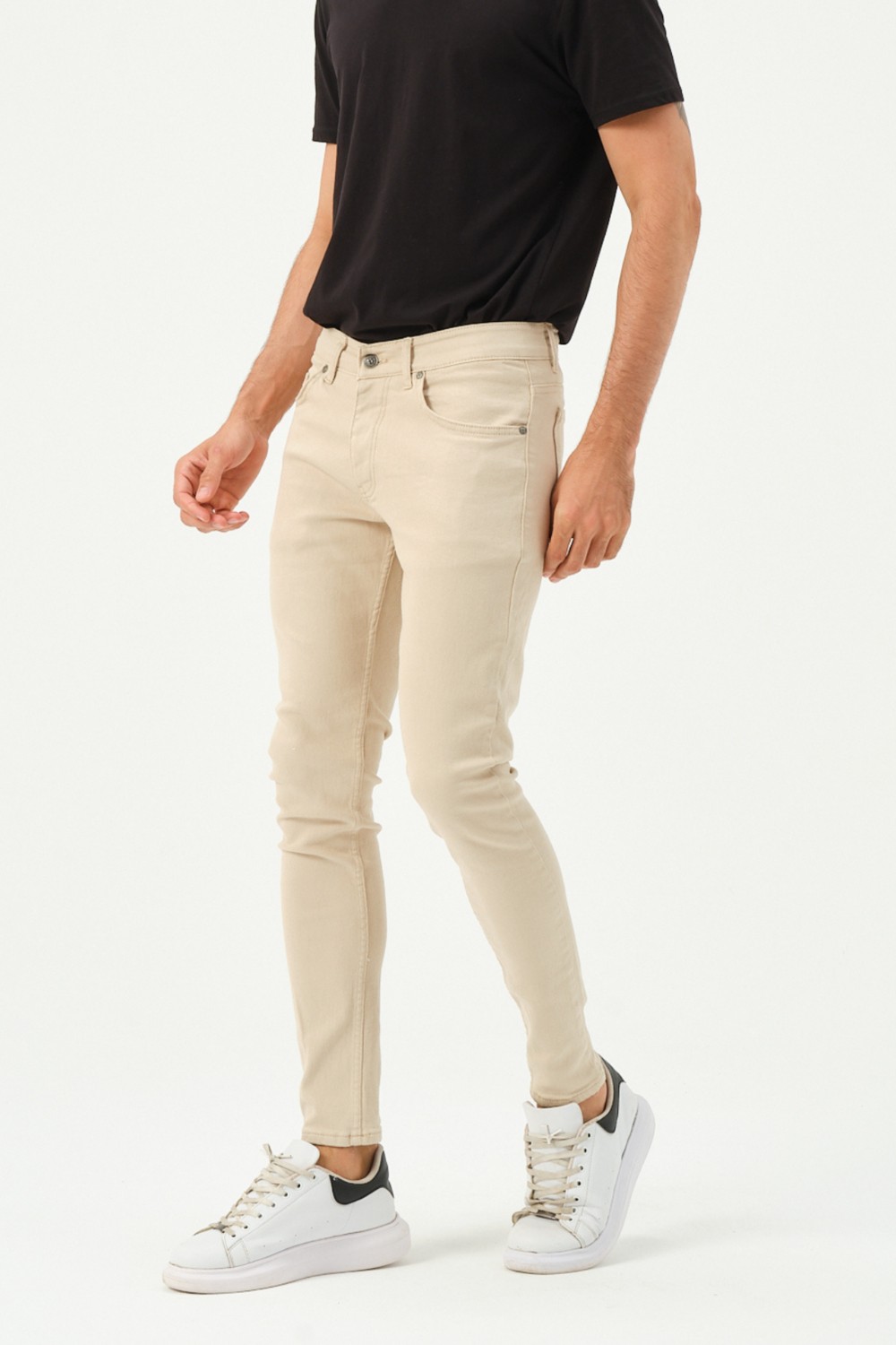 Polo State Erkek Jogger Kot Pantolon Ekru
