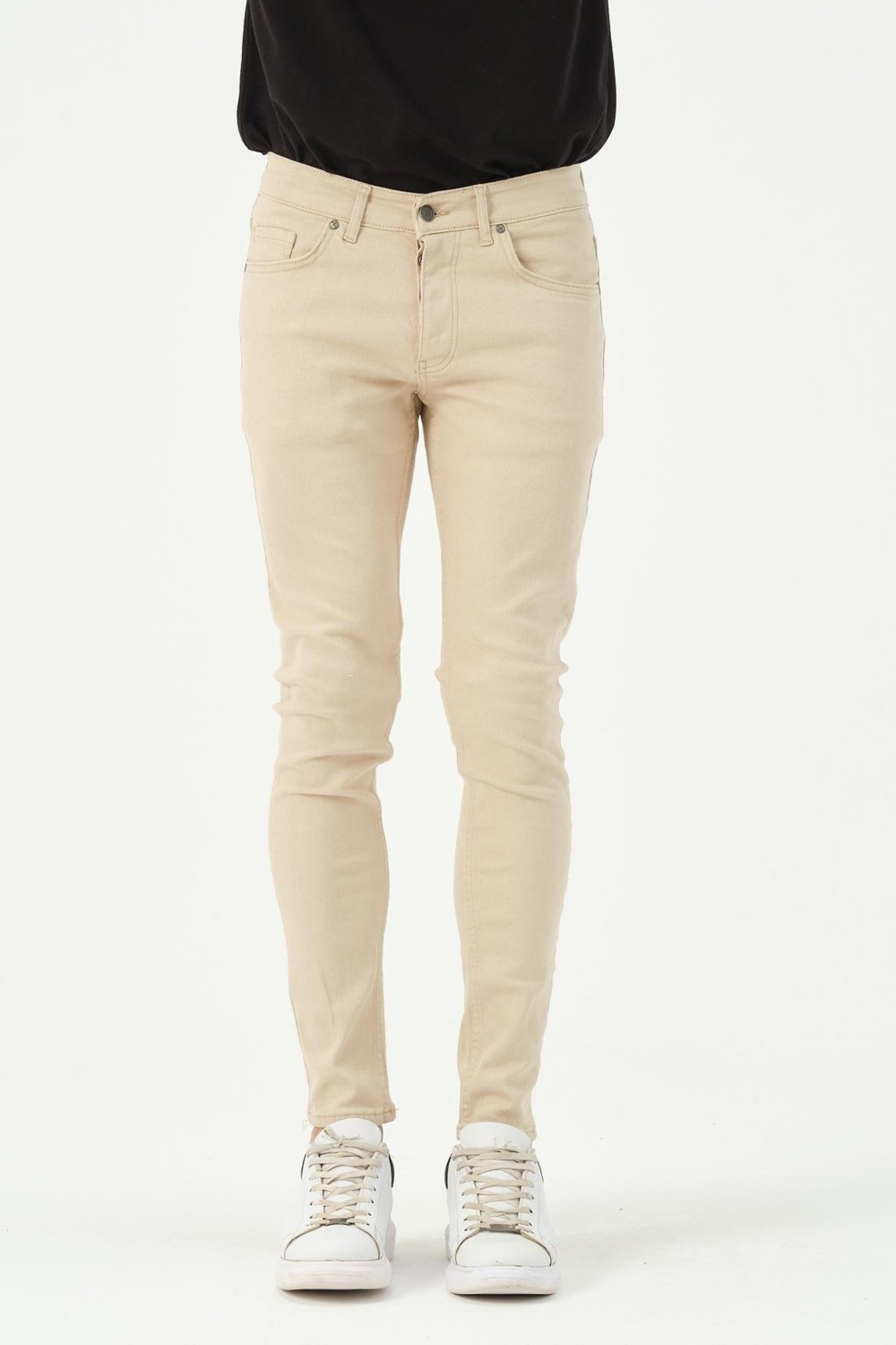 Polo State Erkek Jogger Kot Pantolon Ekru görsel 3
