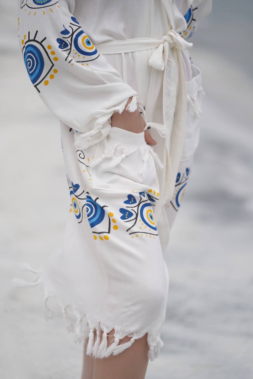 Muutos Kapüşonlu Peştamal Bornoz / Kimono görsel 4