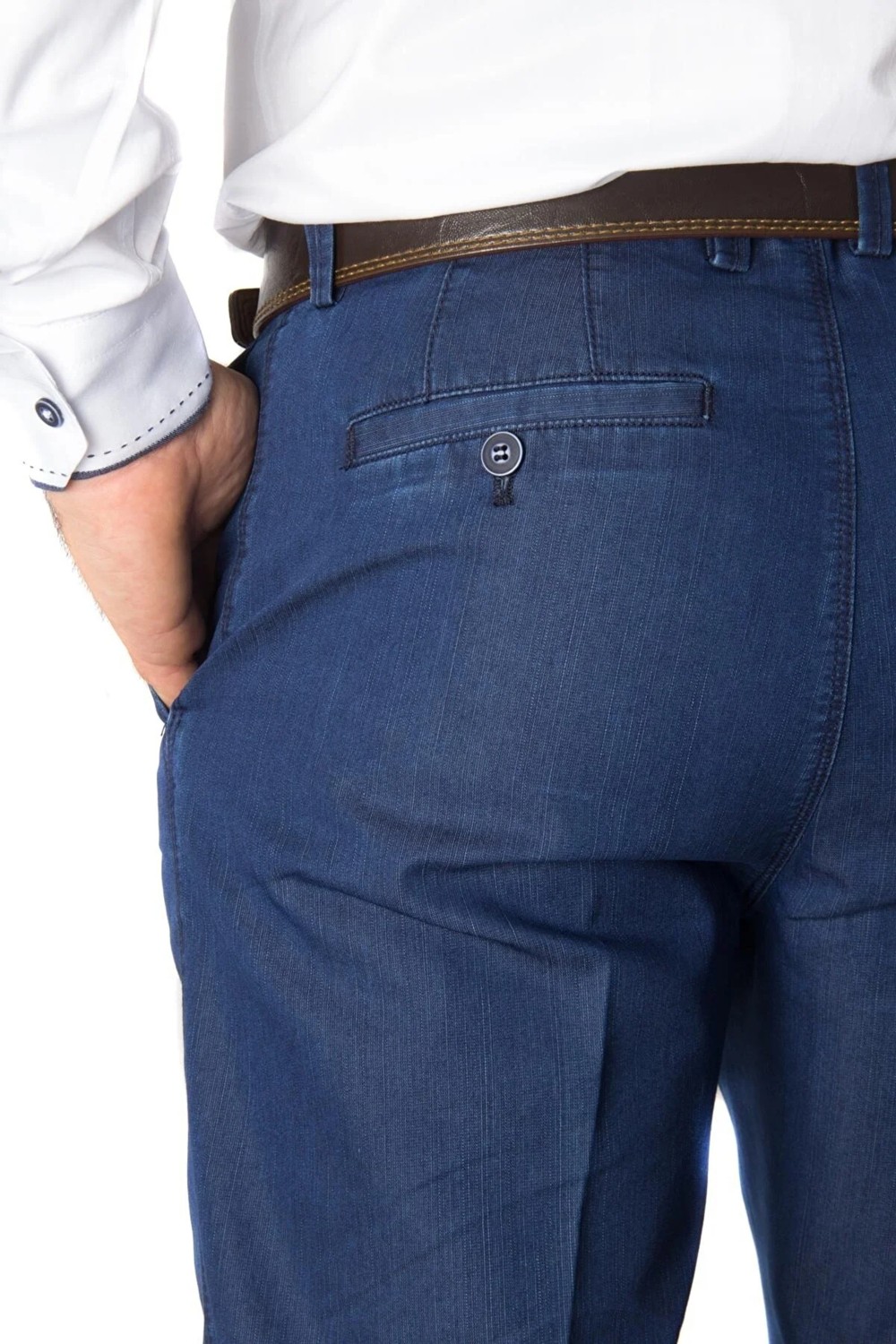 Wontilotte Erkek Eva Blue Tensel Kot Pamuklu Yıkamalı Pantolon görsel 3